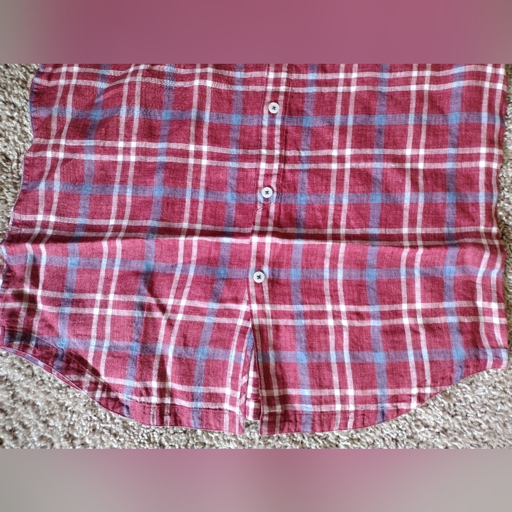 Good Man Brand Red Plaid Short Sleeve Button Down Shirt NWT - Picture 5 of 6